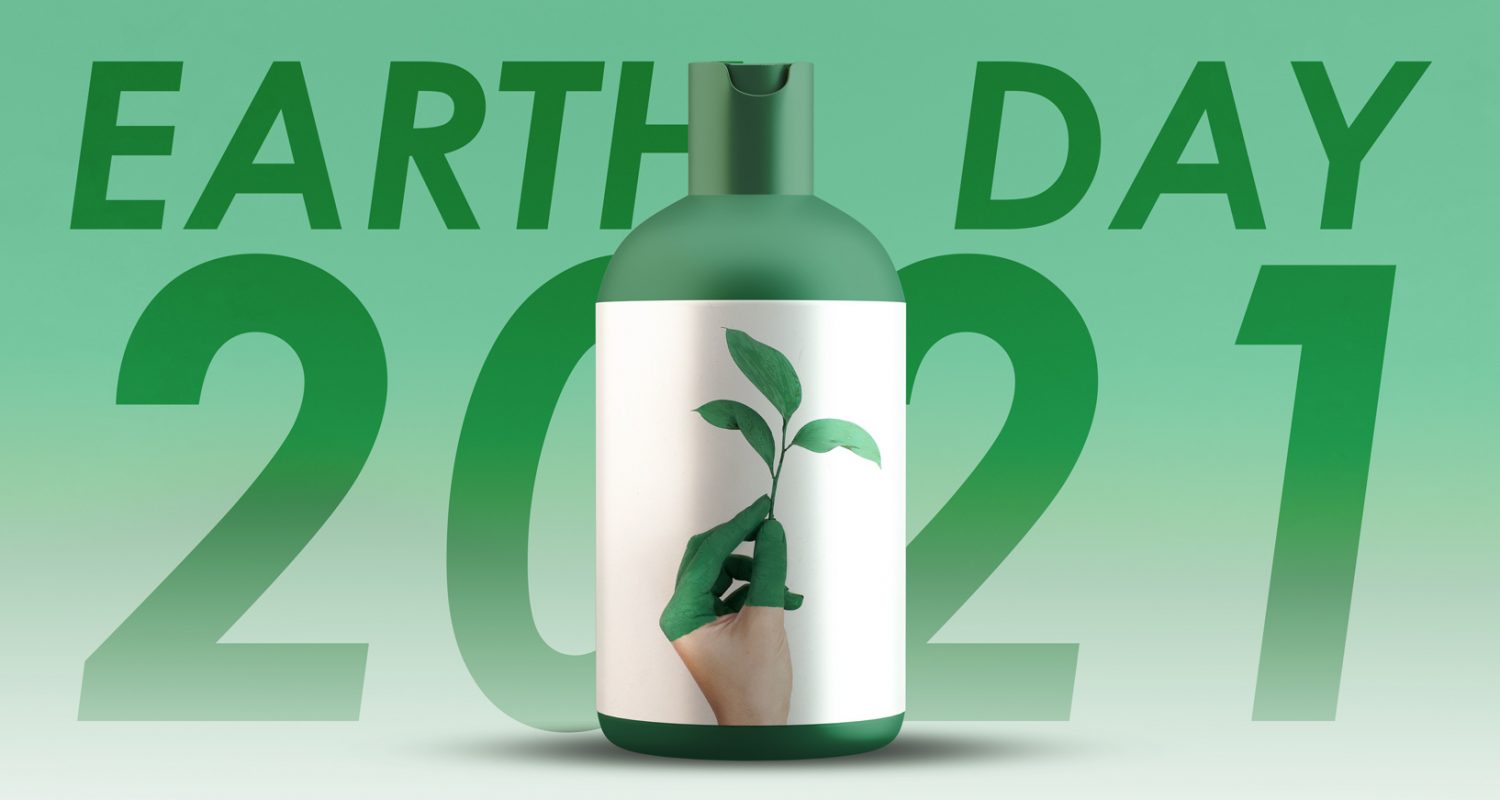 EarthDay图像-Bottle标签加植物